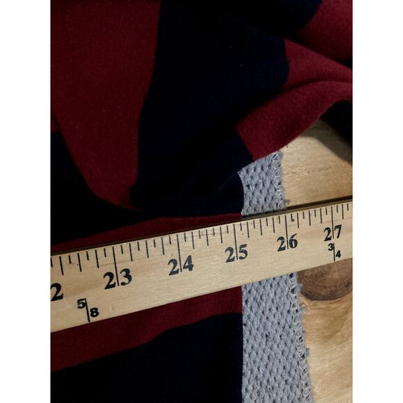 Nautica Vintage Quarter Zip Rugby Pullover Mens XL Red/Black Striped Sport Y2K - Picture 7 of 10